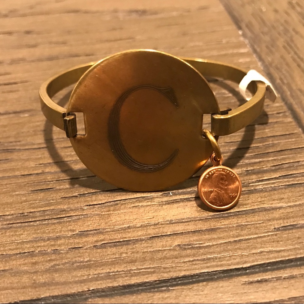 Top Shelf Brass Initial bracelet